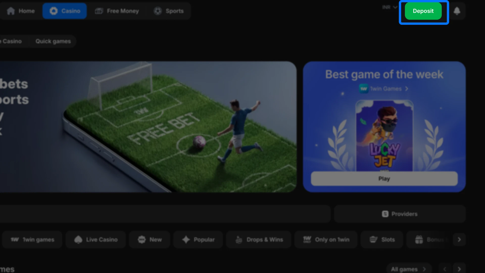 Fund your account with the minimum required amount to become eligible for a 1win bonus.