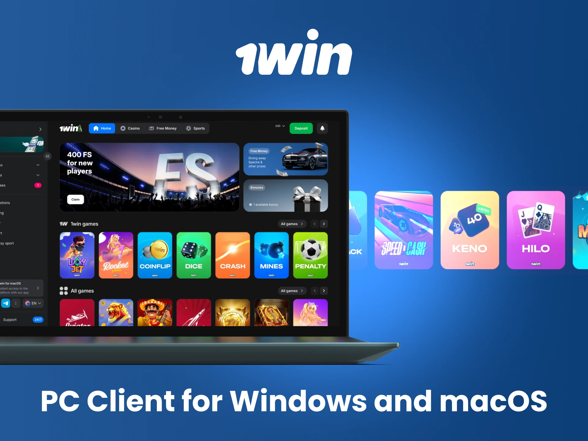 Download the dedicated 1win desktop client for a premium betting experience.