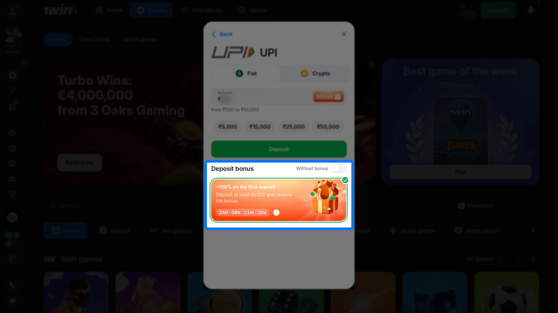 Activate a welcome bonus to boost your starting balance for slot play on the 1win platform.