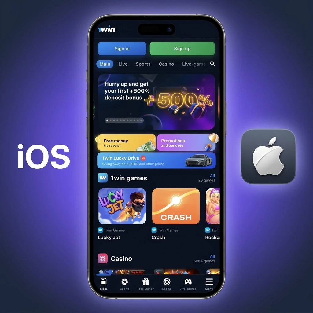 1win iOS app installation guide for iPhone and iPad running iOS 12.0 or later via Apple App Store