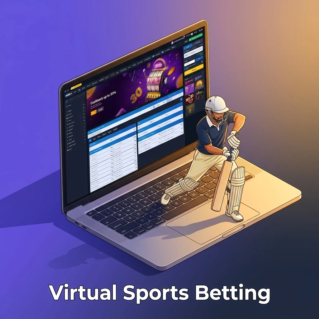 Virtual sports betting on 1win showing computer-generated football, basketball, horse racing and tennis for Indian players